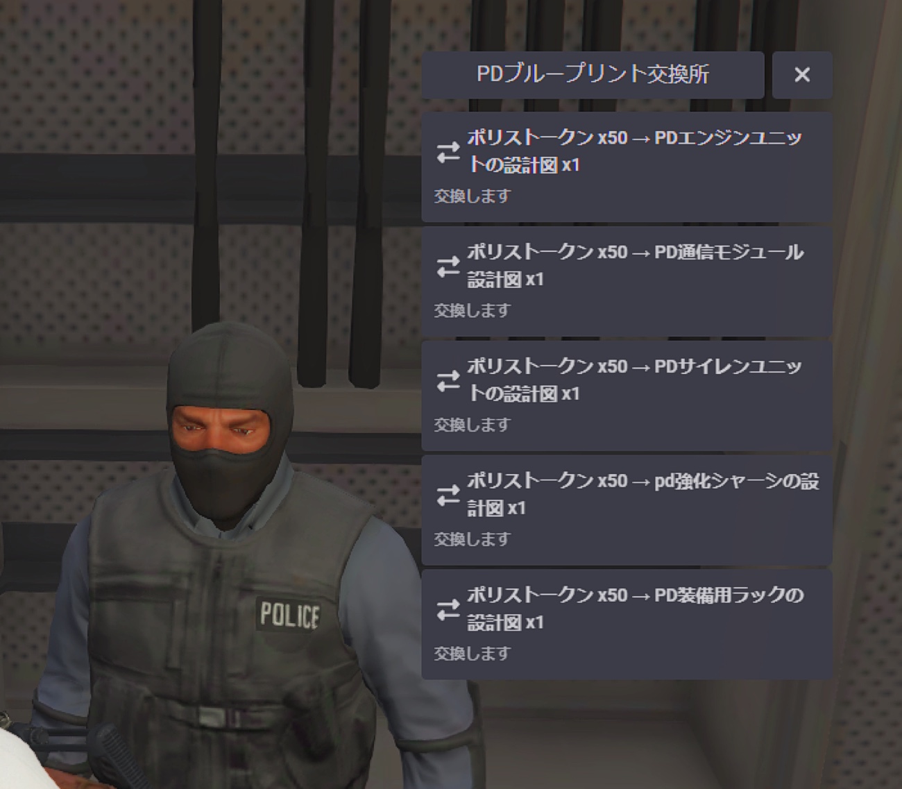 PD署の装備庫